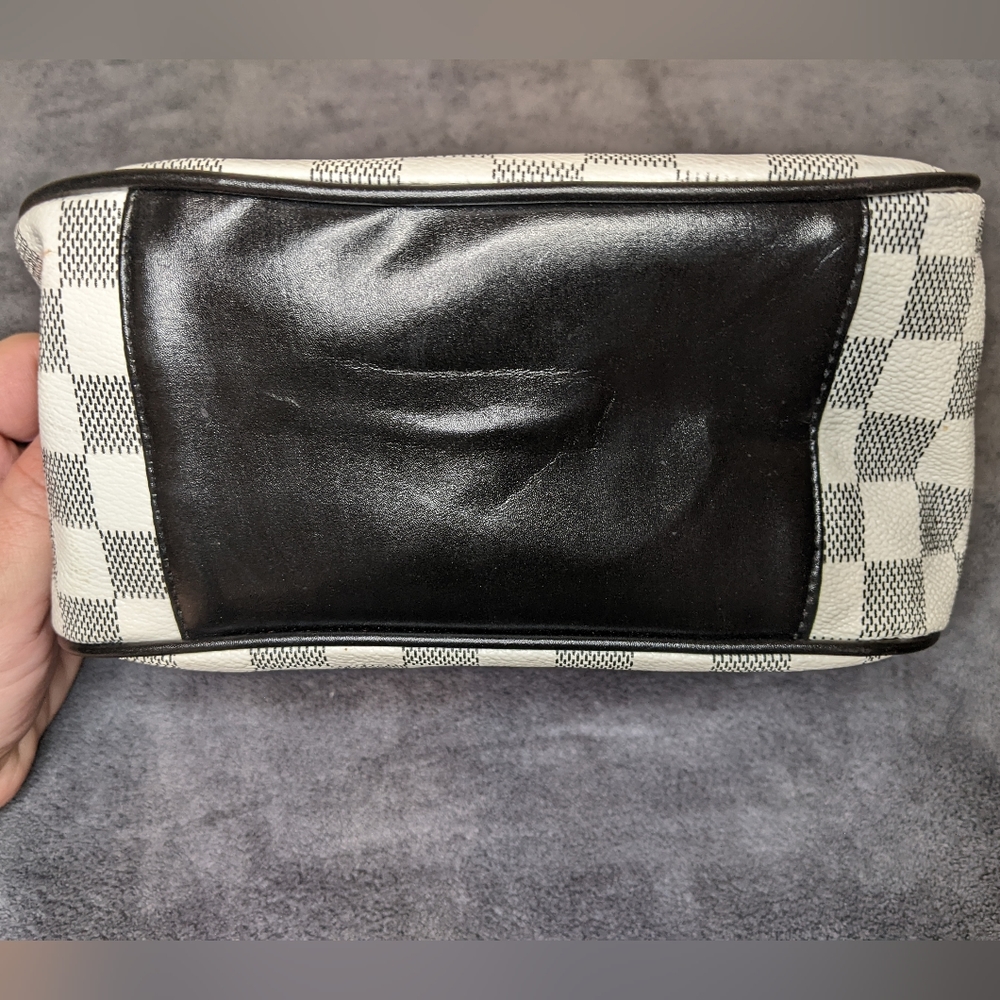 HCC White Black Checkered Mini Hand Bag with Clamshell Tag Bag - Picture 3 of 8